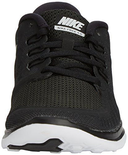 Nike Kids Free 5.0 Black/White/Dark Grey/Cl Grey Running Shoe 7 Kids US