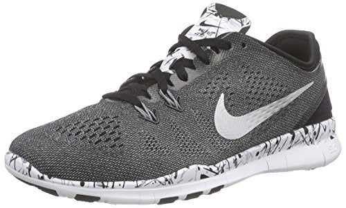 Nike Womens Free 5.0 Tr Fit 5 Prt Training Shoe (8 B(M) US, Black/Mtllc Slver/White/Cl Gry)