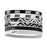 Nike Printed Headbands Assorted 6pk (One Size Fits Most, Black/White)