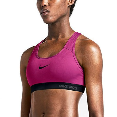 Nike Womens Pro Classic Padded Sports Bra - Small - VIVID PINK/BLACK/BLACK