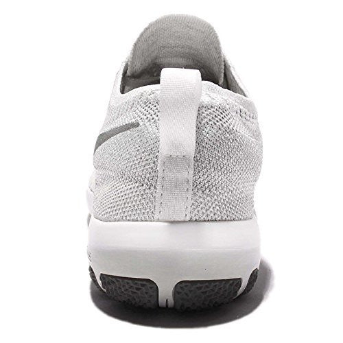 NIKE WOMEN'S FREE TR FOCUS FLYKNIT RUNNING SHOES (9 B(M) US, WHITE/CLEAR GREY/WOLF GREY/METALLIC SILVER)