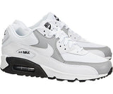 NIKE WOMENS AIR MAX 90 WHITE/WHITE/WOLF GREY/BLACK RUNNING SHOE 6.5 WOMEN US