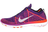 NIKE WOMENS FREE TR FLYKNIT RUNNING SHOES (7.5 B(M) US, HYPER VOLT/WHITE-TOTAL CRIMSON-PURPLE)