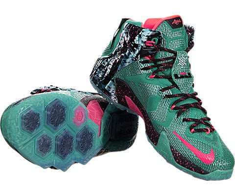 Nike LeBron XII Mens Basketball Shoes 707558-363 Emerald Green Hyper Punch-Dark Emerald 10 M US