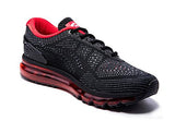 Onemix Men's Air Running Shoes, Light Gym Outdoor Walking Sneakers Black Red Size 8.5 D(M) US