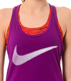Nike Dri-FIT Women's Swoosh Racerback Tank Top (Large, Purple - Violett/Schwarz)