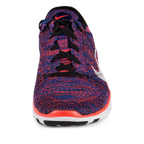 Nike Womens WMNS Free TR Flynkit Black/White/Racer Blue-Bright Crimson Fabric Size 6