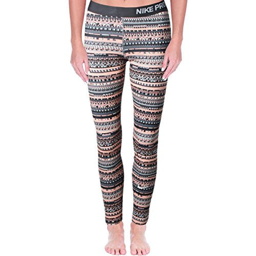 Nike Pro Womens Printed Pull On Athletic Leggings Orange S