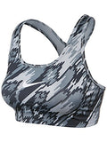 Nike Women's Pro Classic Swoosh Overdrive Printed Sports Bra (Small, Black/Cool Grey)