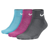Nike Women's Cushioned 3-pack Quarter Socks, Medium